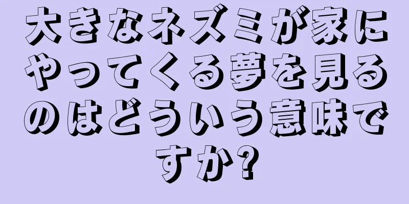大きなネズミが家にやってくる夢を見るのはどういう意味ですか?
