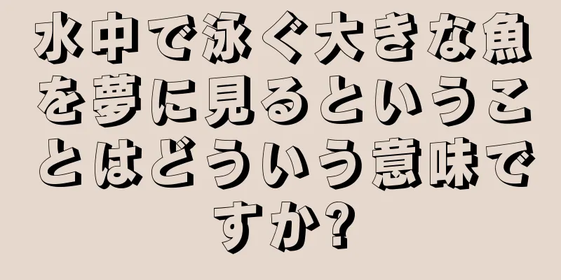 水中で泳ぐ大きな魚を夢に見るということはどういう意味ですか?