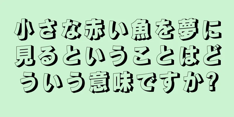 小さな赤い魚を夢に見るということはどういう意味ですか?