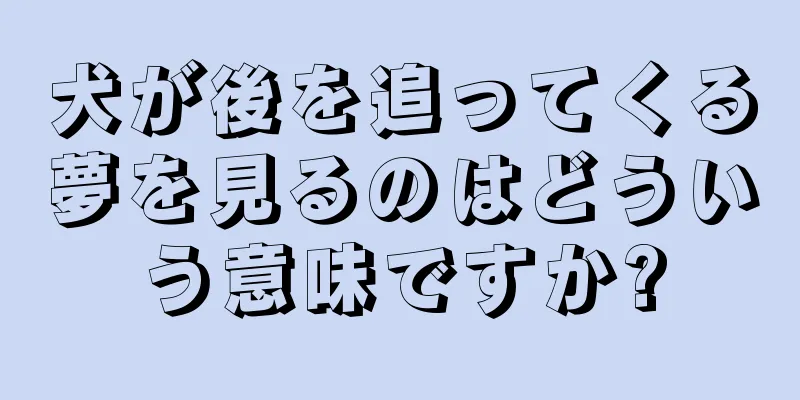 犬が後を追ってくる夢を見るのはどういう意味ですか?