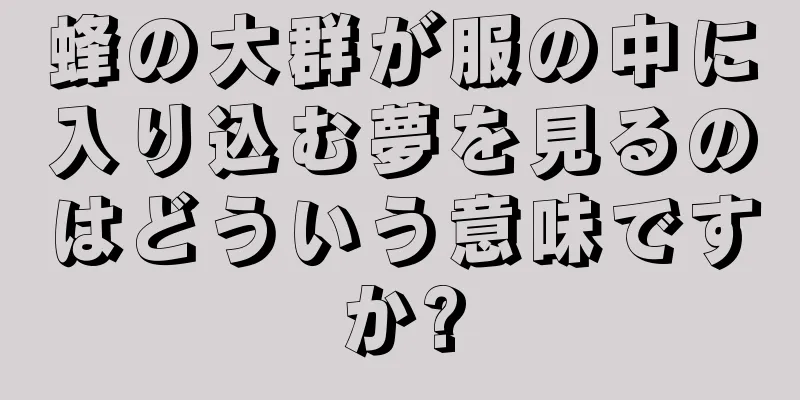 蜂の大群が服の中に入り込む夢を見るのはどういう意味ですか?