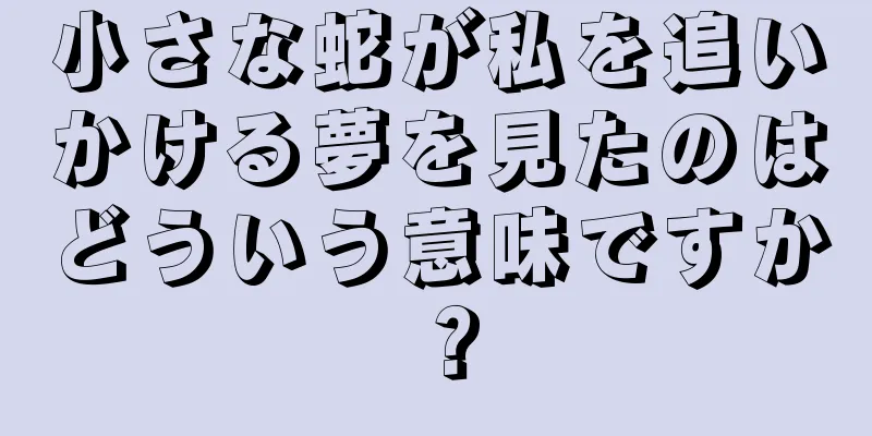 小さな蛇が私を追いかける夢を見たのはどういう意味ですか？