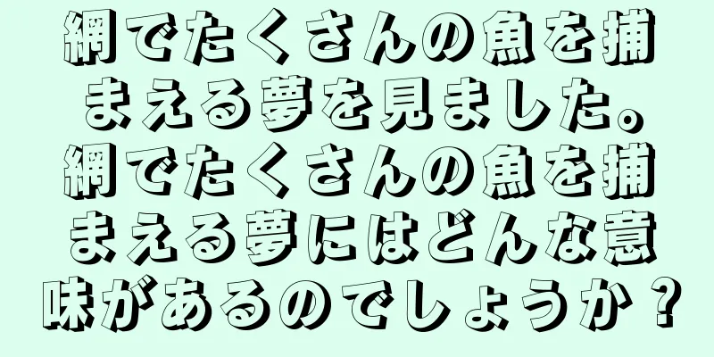 網でたくさんの魚を捕まえる夢を見ました。網でたくさんの魚を捕まえる夢にはどんな意味があるのでしょうか？