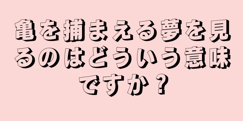 亀を捕まえる夢を見るのはどういう意味ですか？