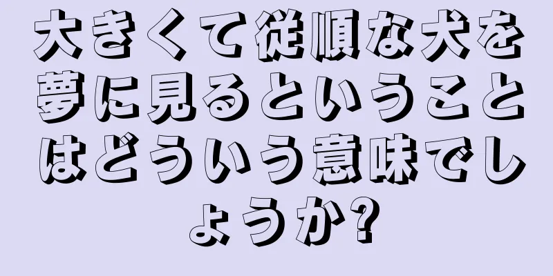 大きくて従順な犬を夢に見るということはどういう意味でしょうか?
