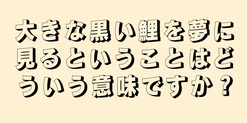 大きな黒い鯉を夢に見るということはどういう意味ですか？
