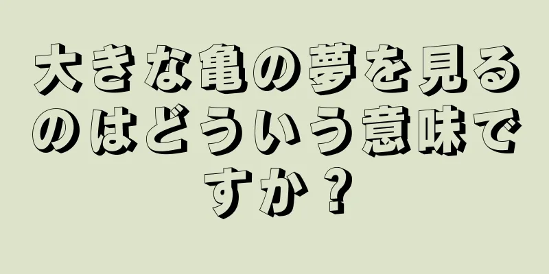 大きな亀の夢を見るのはどういう意味ですか？