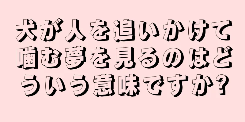 犬が人を追いかけて噛む夢を見るのはどういう意味ですか?