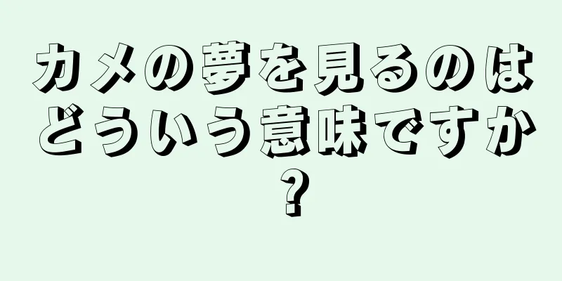 カメの夢を見るのはどういう意味ですか？