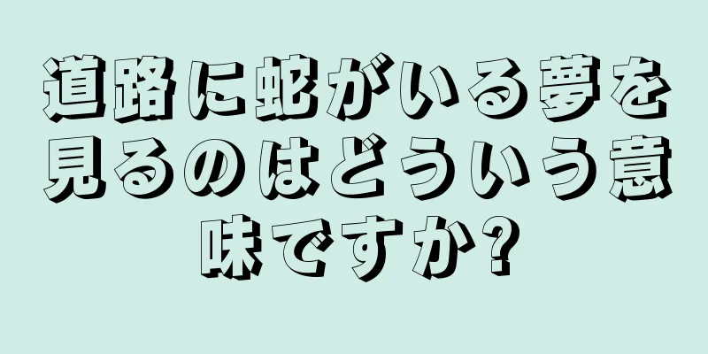 道路に蛇がいる夢を見るのはどういう意味ですか?