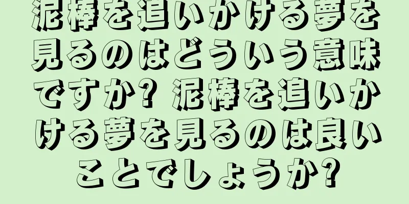 泥棒を追いかける夢を見るのはどういう意味ですか? 泥棒を追いかける夢を見るのは良いことでしょうか?