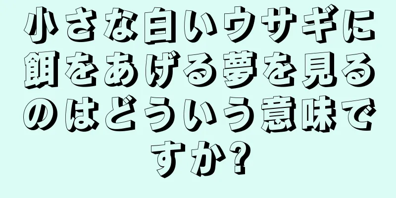 小さな白いウサギに餌をあげる夢を見るのはどういう意味ですか?