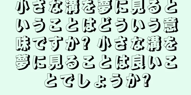 小さな溝を夢に見るということはどういう意味ですか? 小さな溝を夢に見ることは良いことでしょうか?