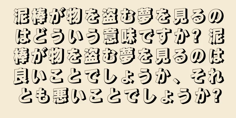 泥棒が物を盗む夢を見るのはどういう意味ですか? 泥棒が物を盗む夢を見るのは良いことでしょうか、それとも悪いことでしょうか?