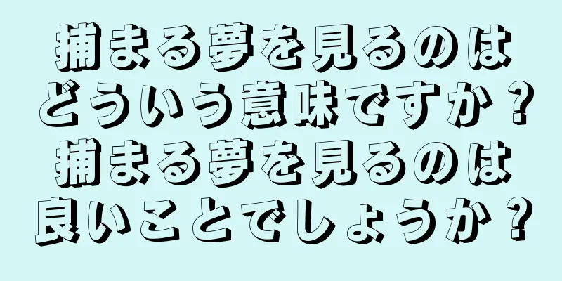 捕まる夢を見るのはどういう意味ですか？捕まる夢を見るのは良いことでしょうか？