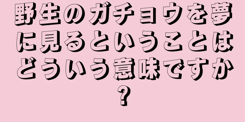 野生のガチョウを夢に見るということはどういう意味ですか?
