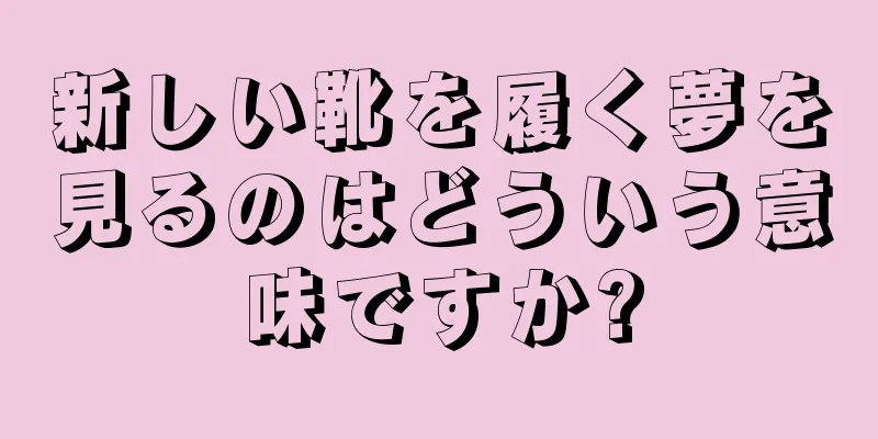 新しい靴を履く夢を見るのはどういう意味ですか?