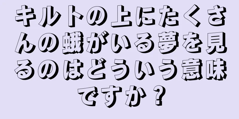 キルトの上にたくさんの蛾がいる夢を見るのはどういう意味ですか？