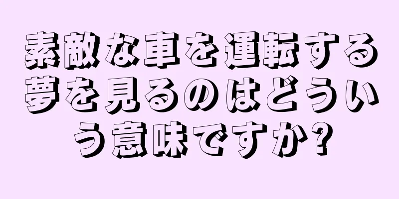 素敵な車を運転する夢を見るのはどういう意味ですか?