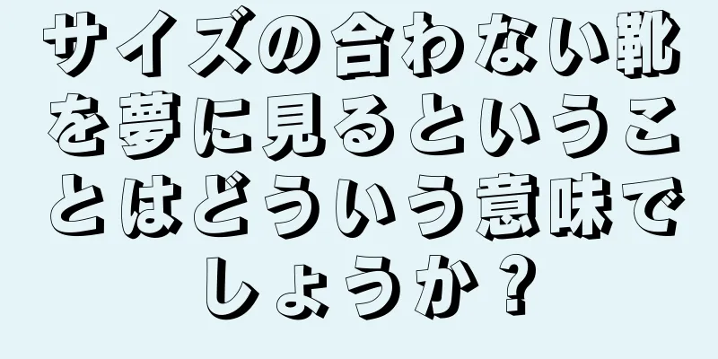 サイズの合わない靴を夢に見るということはどういう意味でしょうか？