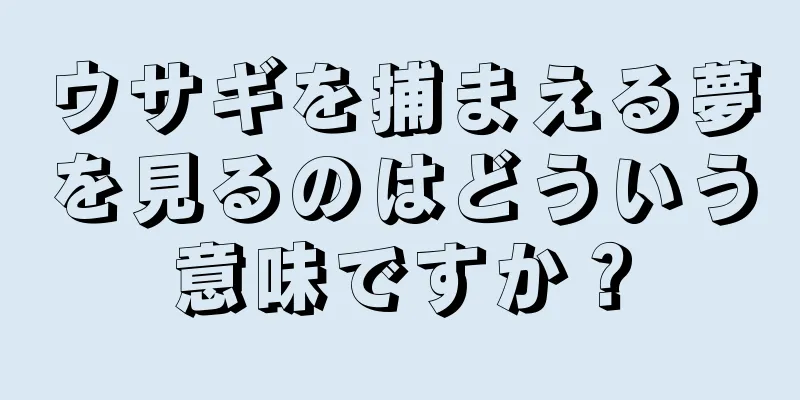 ウサギを捕まえる夢を見るのはどういう意味ですか？