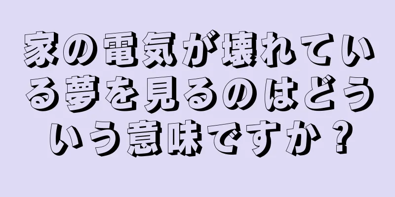 家の電気が壊れている夢を見るのはどういう意味ですか？