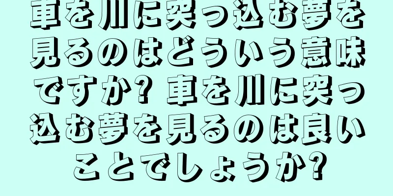 車を川に突っ込む夢を見るのはどういう意味ですか? 車を川に突っ込む夢を見るのは良いことでしょうか?