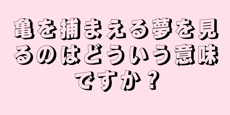 亀を捕まえる夢を見るのはどういう意味ですか？