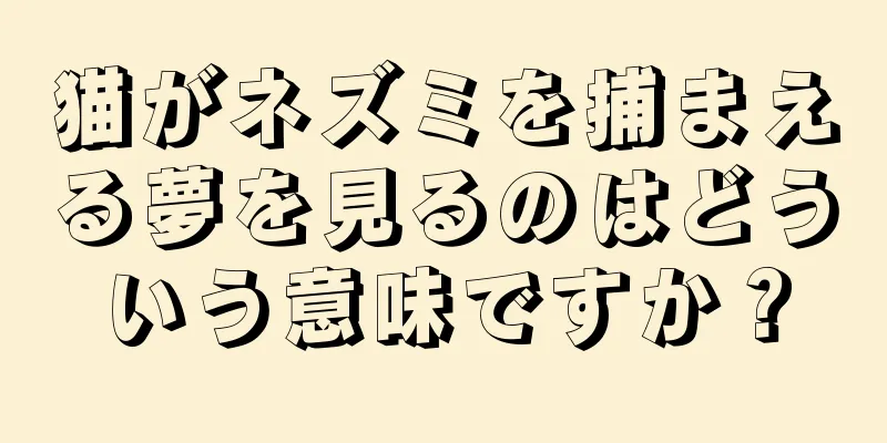 猫がネズミを捕まえる夢を見るのはどういう意味ですか？