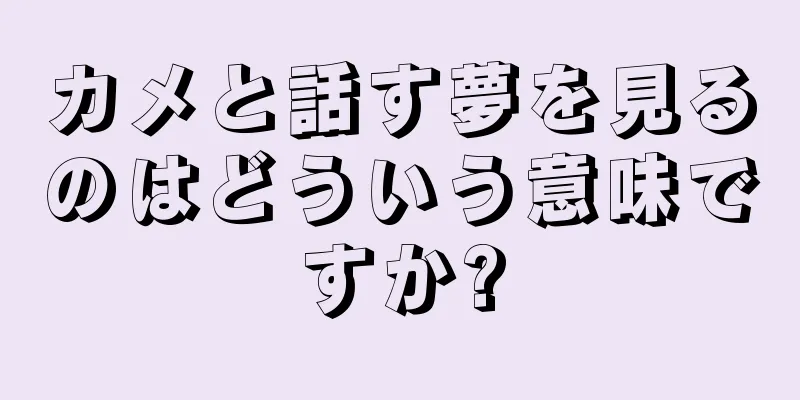 カメと話す夢を見るのはどういう意味ですか?