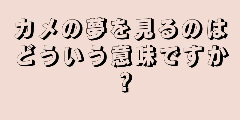 カメの夢を見るのはどういう意味ですか？