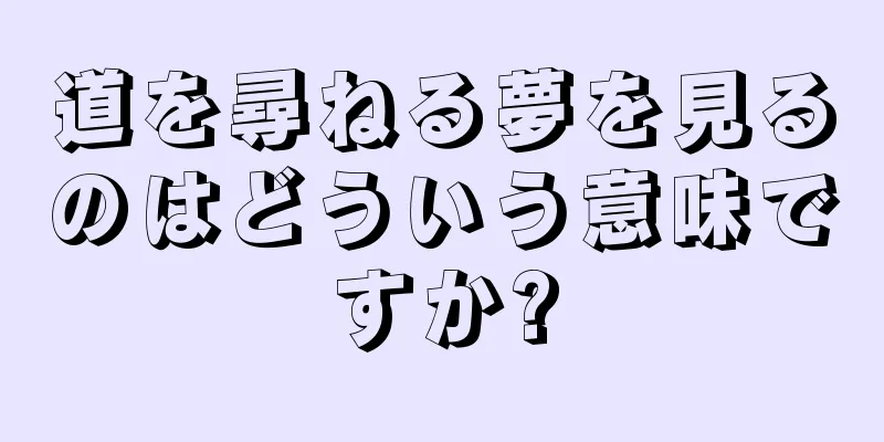 道を尋ねる夢を見るのはどういう意味ですか?
