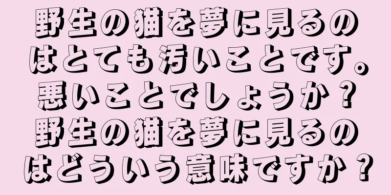 野生の猫を夢に見るのはとても汚いことです。悪いことでしょうか？野生の猫を夢に見るのはどういう意味ですか？