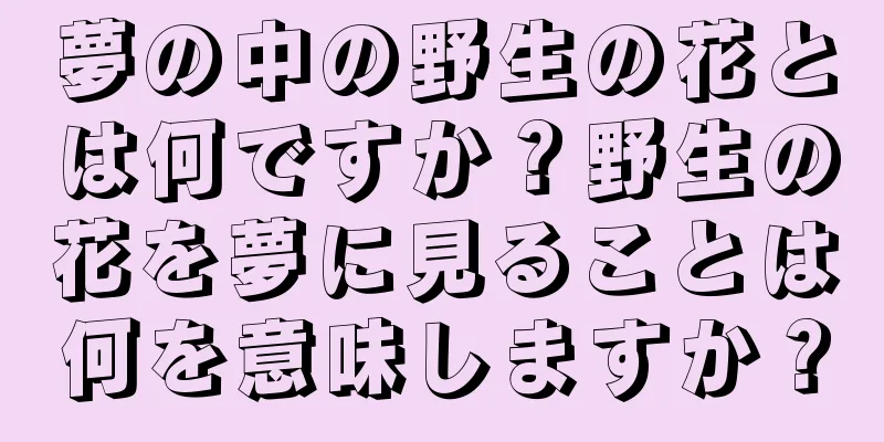 夢の中の野生の花とは何ですか？野生の花を夢に見ることは何を意味しますか？