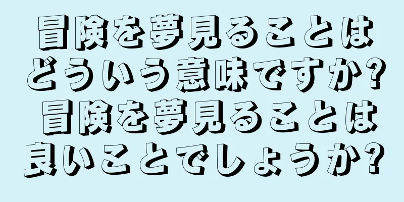 冒険を夢見ることはどういう意味ですか? 冒険を夢見ることは良いことでしょうか?
