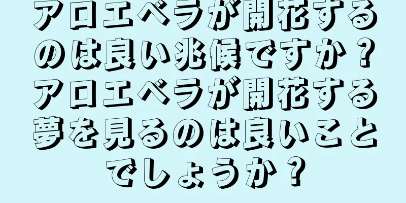 アロエベラが開花するのは良い兆候ですか？アロエベラが開花する夢を見るのは良いことでしょうか？