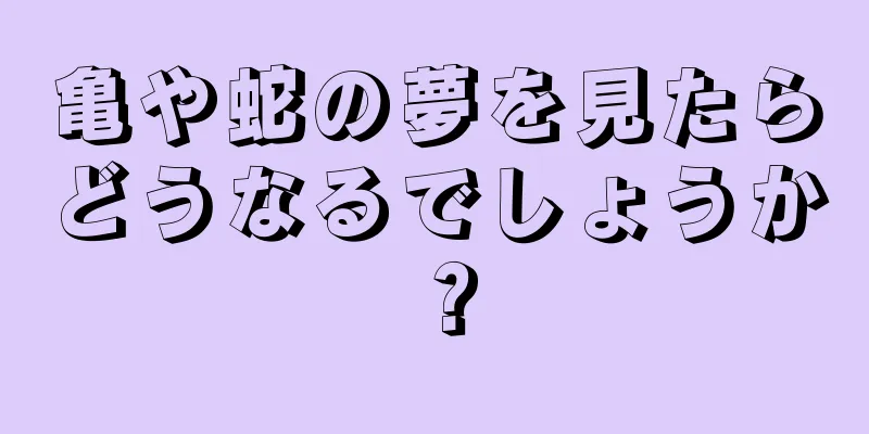 亀や蛇の夢を見たらどうなるでしょうか？