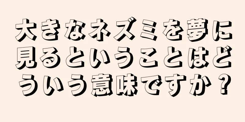 大きなネズミを夢に見るということはどういう意味ですか？