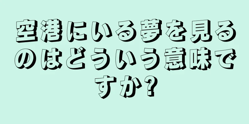 空港にいる夢を見るのはどういう意味ですか?