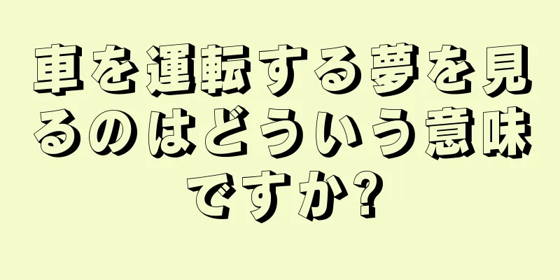 車を運転する夢を見るのはどういう意味ですか?