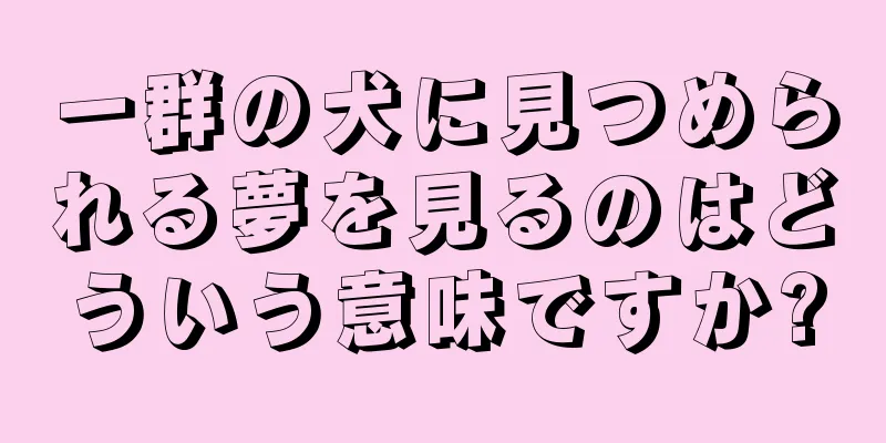 一群の犬に見つめられる夢を見るのはどういう意味ですか?