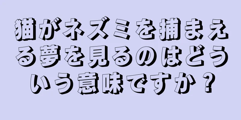 猫がネズミを捕まえる夢を見るのはどういう意味ですか？
