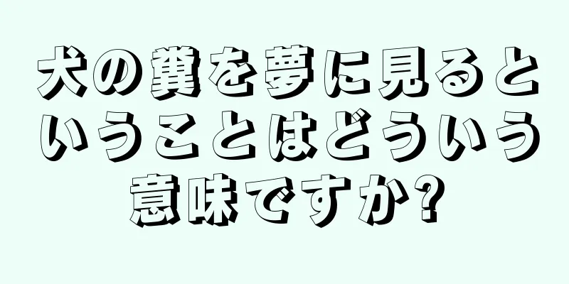 犬の糞を夢に見るということはどういう意味ですか?
