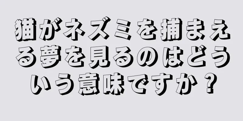 猫がネズミを捕まえる夢を見るのはどういう意味ですか？