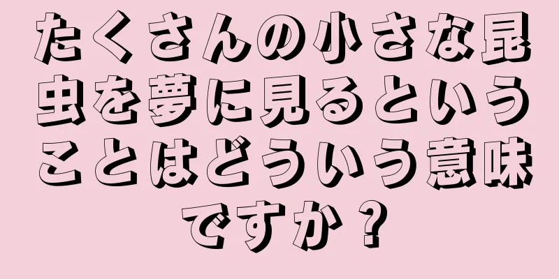 たくさんの小さな昆虫を夢に見るということはどういう意味ですか？