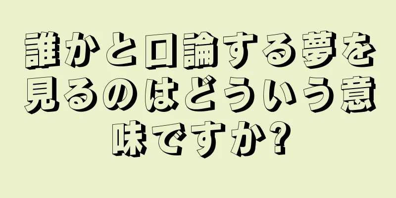 誰かと口論する夢を見るのはどういう意味ですか?