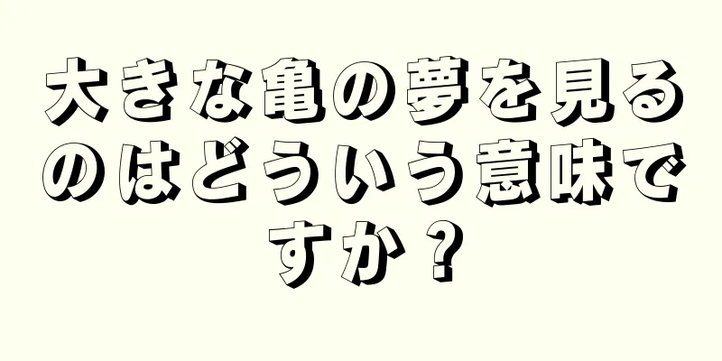 大きな亀の夢を見るのはどういう意味ですか？