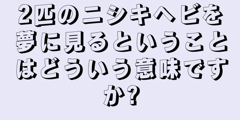 2匹のニシキヘビを夢に見るということはどういう意味ですか?