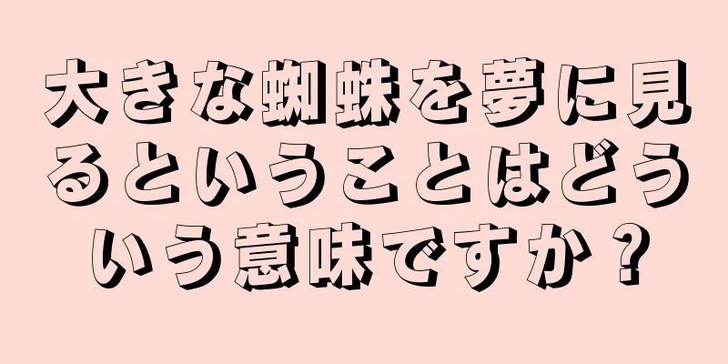 大きな蜘蛛を夢に見るということはどういう意味ですか？