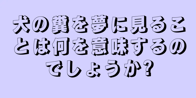犬の糞を夢に見ることは何を意味するのでしょうか?